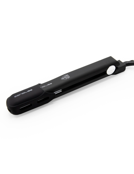PLANCHA CABELLO CORIOLISS KIT C-STYLE BLACK CHROME Soft Touch + PADDLE