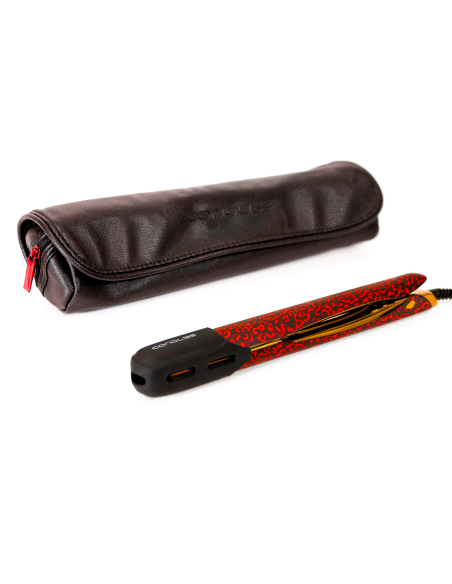 KIT CORIOLISS  PLANCHA CABELLO C5 + SECADOR WIND RED LEOPARD