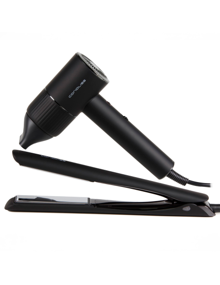 KIT CORIOLISS  PLANCHA CABELLO C5 + SECADOR APOLO BLACK CHROME