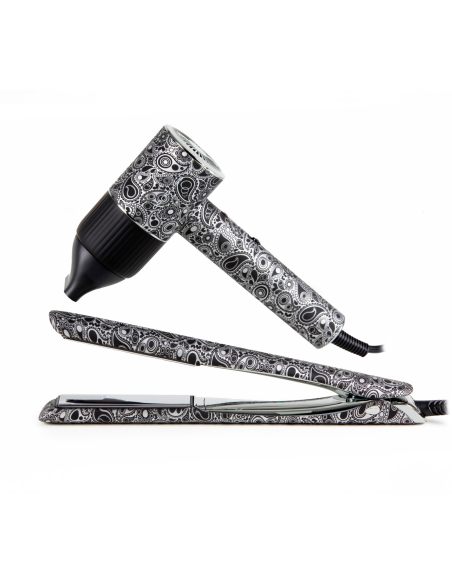 KIT CORIOLISS  PLANCHA CABELLO C5 + SECADOR APOLO PAISLEY SILVER