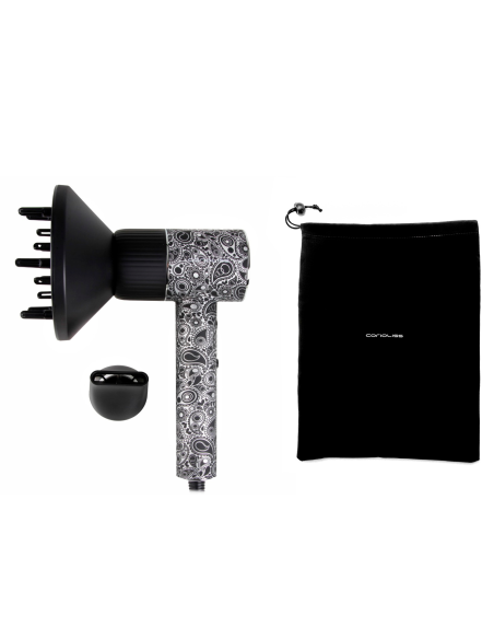 KIT CORIOLISS  PLANCHA CABELLO C5 + SECADOR APOLO PAISLEY SILVER