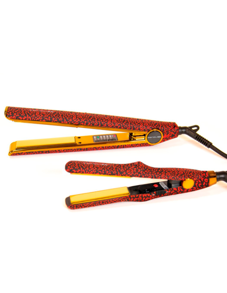 PLANCHA DE CABELLO CORIOLISS C1 + C-TRIP RED LEOPARD- Soft Touch - Placas Titaneo