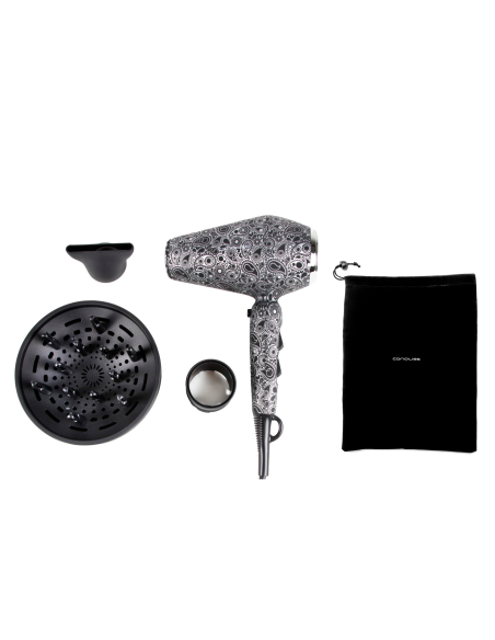PACK CORIOLISS PLANCHA CABELLO C3 + SECADOR KOMPACTISSIMO PAISLEY SILVER