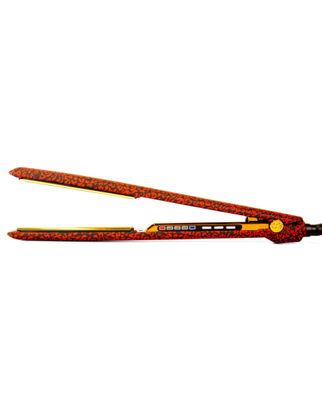 PACK CORIOLISS PLANCHA CABELLO C3 + HOT BRUSH LEOPARD RED