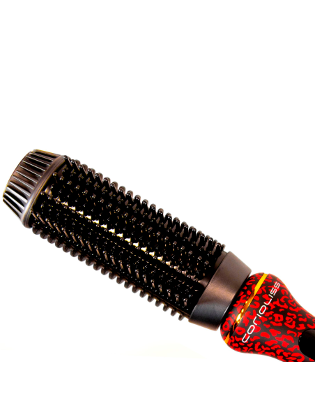 PACK CORIOLISS PLANCHA CABELLO C3 + HOT BRUSH LEOPARD RED